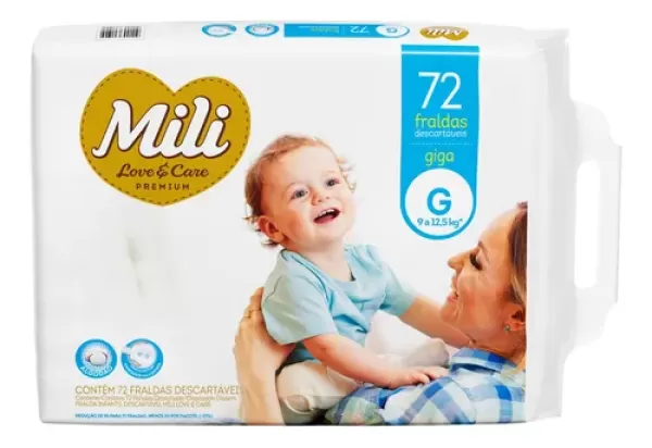 Fralda Mili Love E Care Com 72 Tamanho.g Giga