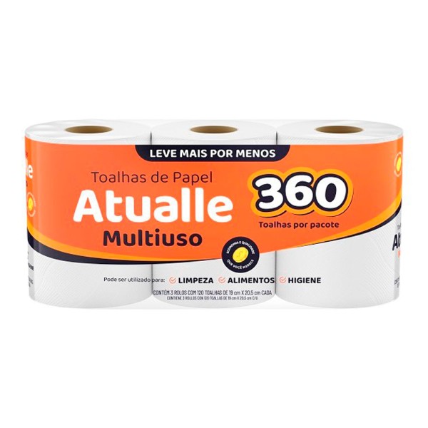 Encontraproduto.com.br - Toalha de Papel Folhas Atualle com 360