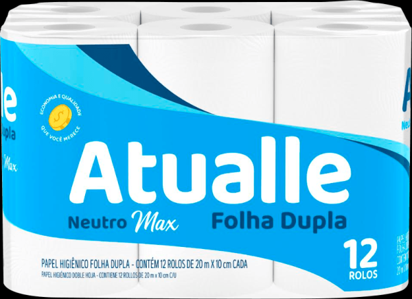 Encontraproduto.com.br - Papel Higienico Atualle Folha Dupla 20m 12 Rolos