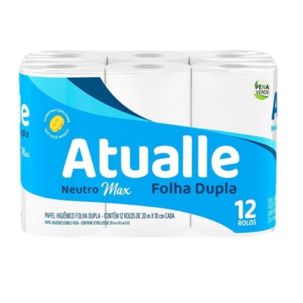 Encontraproduto.com.br - Papel Higienico Atualle Folha Dupla 20m 12 Rolos