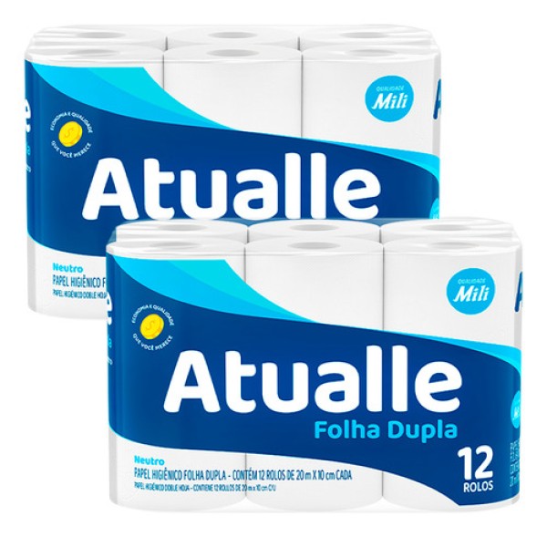 Encontraproduto.com.br - Papel Higienico Atualle Folha Dupla 20m 12 Rolos