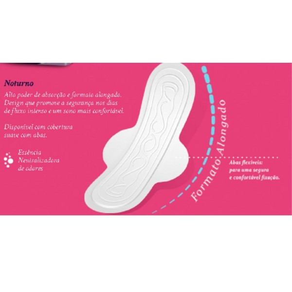 Encontraproduto.com.br - Absorvente Mili Noturno Intenso Suave com Abas 24 Unidades