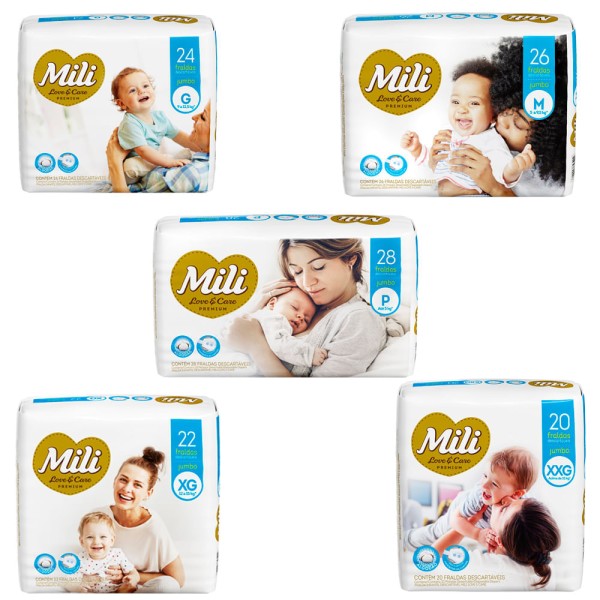 Encontraproduto.com.br - Fralda Mili Love&Care Jumbo Xxg C/20 Unidades