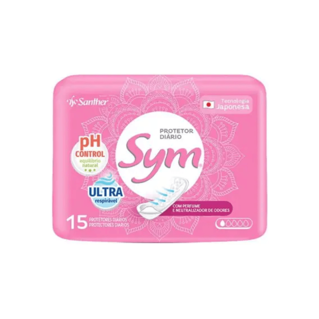 Encontraproduto.com.br - Protetor Diário Sym Com Perfume Com 15 Unidades