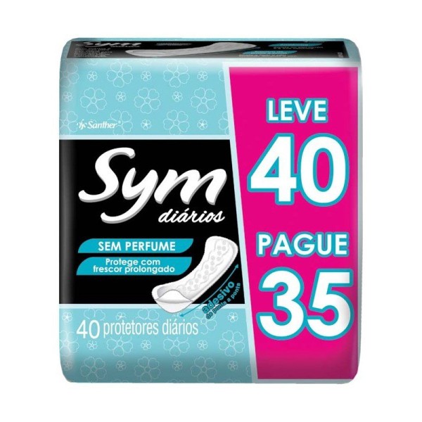 Encontraproduto.com.br - PROTETOR DIARIO SYM C/40UN LV+PG- S/ABAS