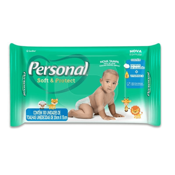 Encontraproduto.com.br - Toalha Umedecido Personal Soft E Protect Com 100 Unidades