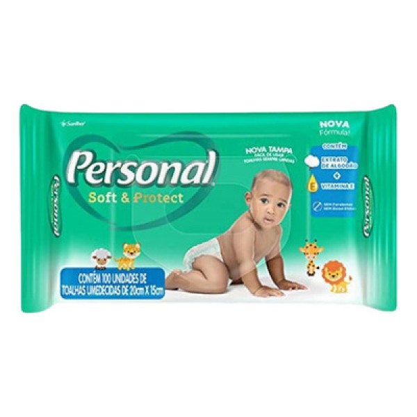 Encontraproduto.com.br - Toalha Umedecido Personal Soft E Protect Com 100 Unidades
