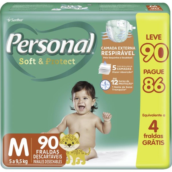 Encontraproduto.com.br - Fralda Descartável Personal Hiper M Pacote com 90 unidades