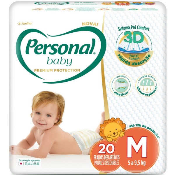 Encontraproduto.com.br - Fralda Personal Baby Premium Protection M com 20 fraldas