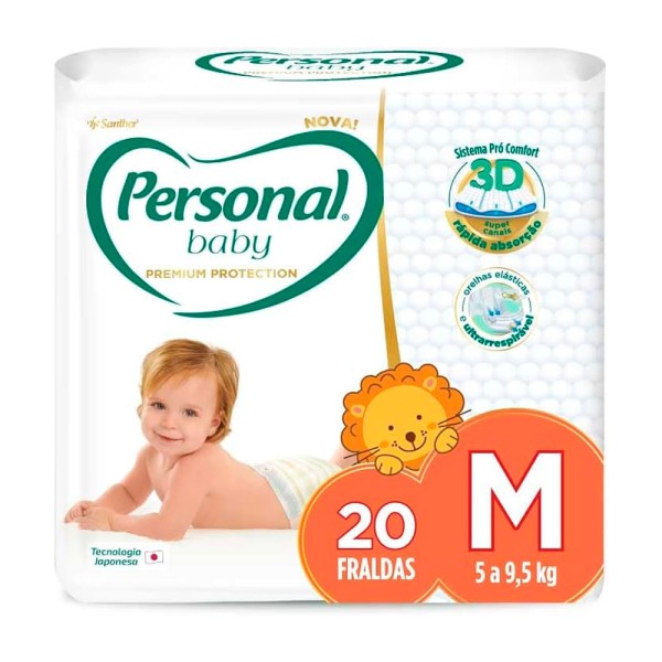 Encontraproduto.com.br - Fralda Personal Baby Premium Protection M com 20 fraldas