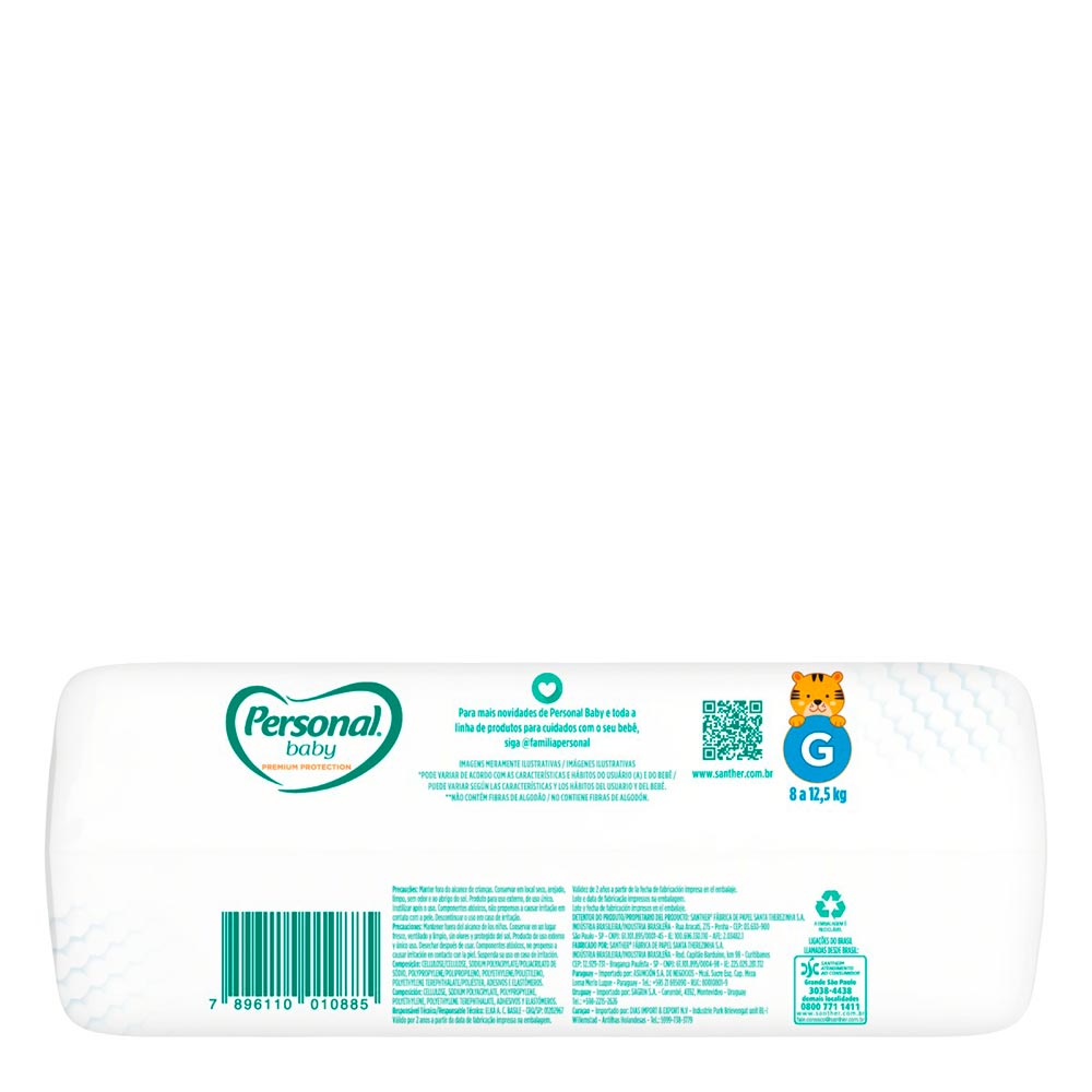 Encontraproduto.com.br - Fralda Descartável Personal Baby Premium Protection 3D Mega G 30 Unidades