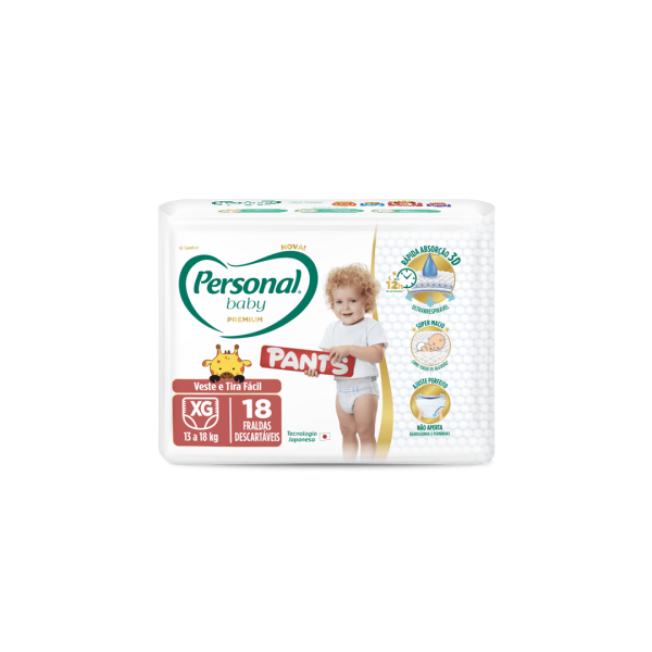 Encontraproduto.com.br - Fralda Personal Baby Premium Pants Extra Grande com 18 Fraldas