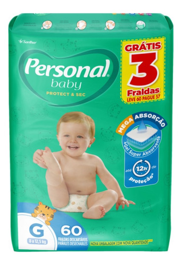Fralda Descartável Personal Baby Protect & Sec G 22 Unidades