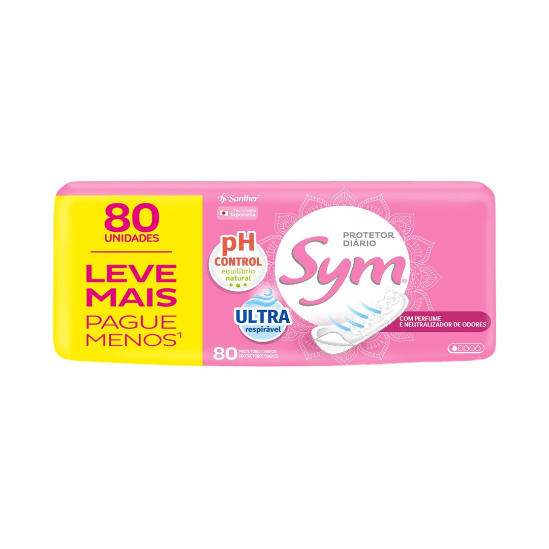 Encontraproduto.com.br - Protetor Diário Sym com fragrância 80 unidades