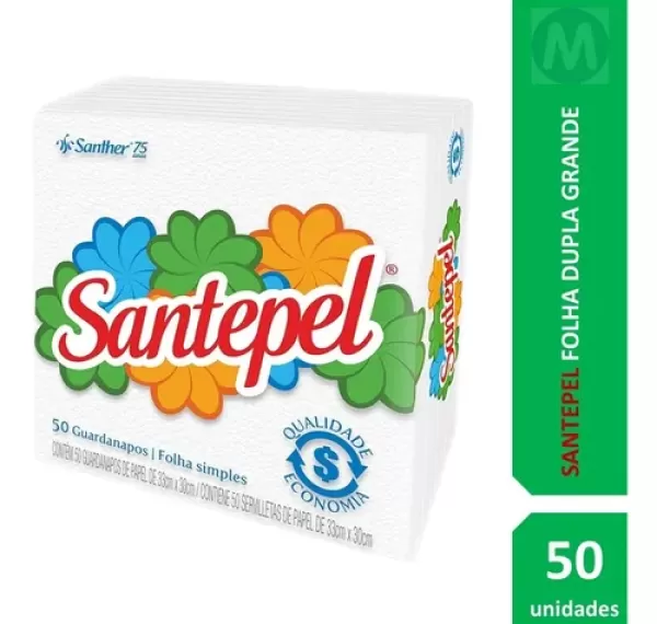Guardanapo Grande Folha Simples GSP33 33x30 com 50 unidades Santepel