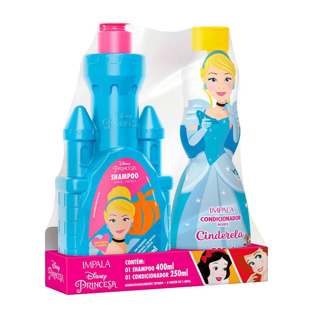 Impala Linha Disney Princesas Cinderela Kit – Shampoo 400ml + Condicionador 250ml