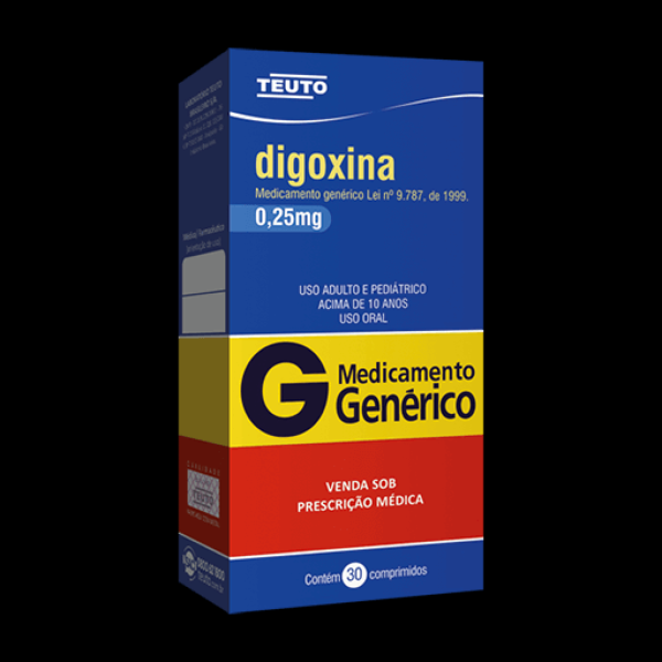 Encontraproduto.com.br - Digoxina 0,25mg Com 30 Comprimidos Teuto Generico
