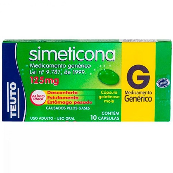 Encontraproduto.com.br - Simeticona 125mg com 10 Cápsulas Genérico Teuto