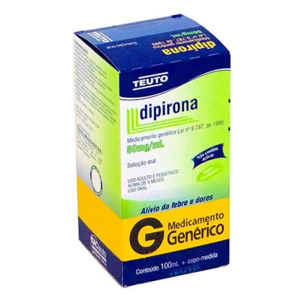 Dipirona Sol Oral 50mg 100mL +Copo de Medida Genérico Teuto