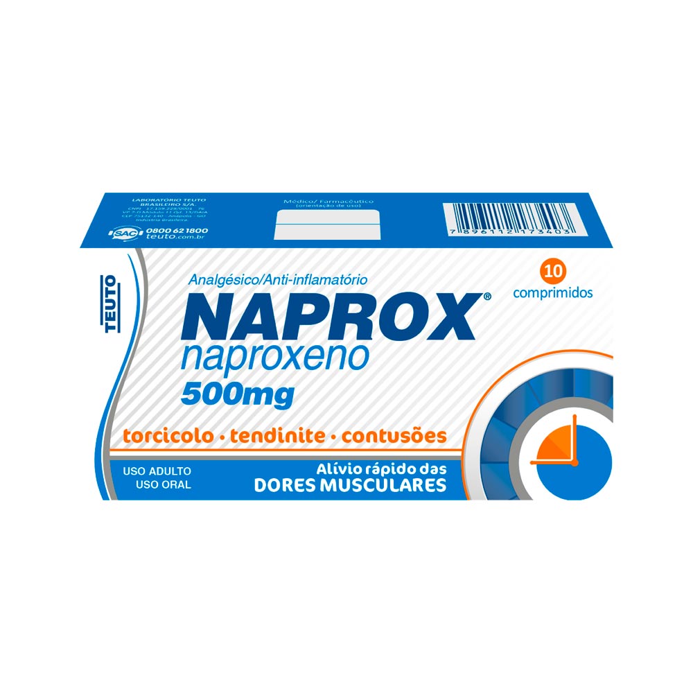 Encontraproduto.com.br - Naprox Naproxeno 500mg Com 10 Comprimidos Teuto