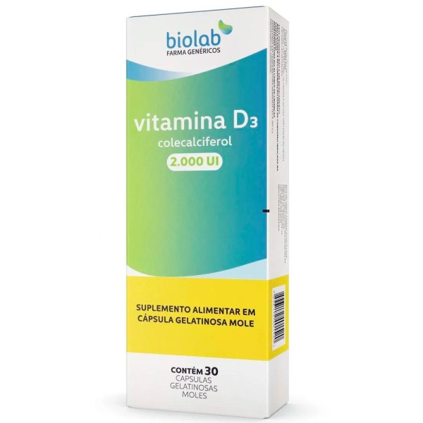 Encontraproduto.com.br - Vit D Pura 2000UI 30 Cápsulas - Biolab