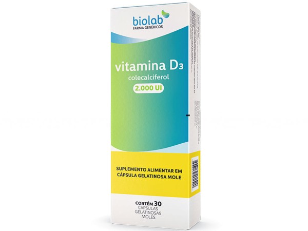 Encontraproduto.com.br - Vit D Pura 2000UI 30 Cápsulas - Biolab