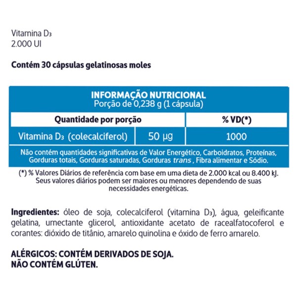 Encontraproduto.com.br - Vit D Pura 2000UI 30 Cápsulas - Biolab