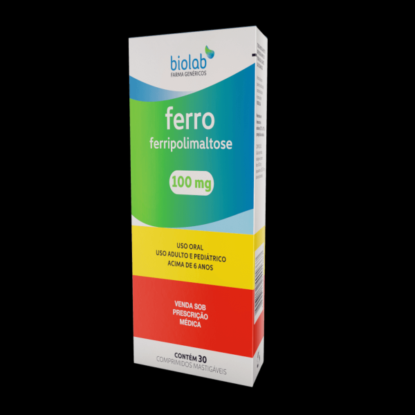 Ferro 100mg 30 Comprimidos Mastigáveis