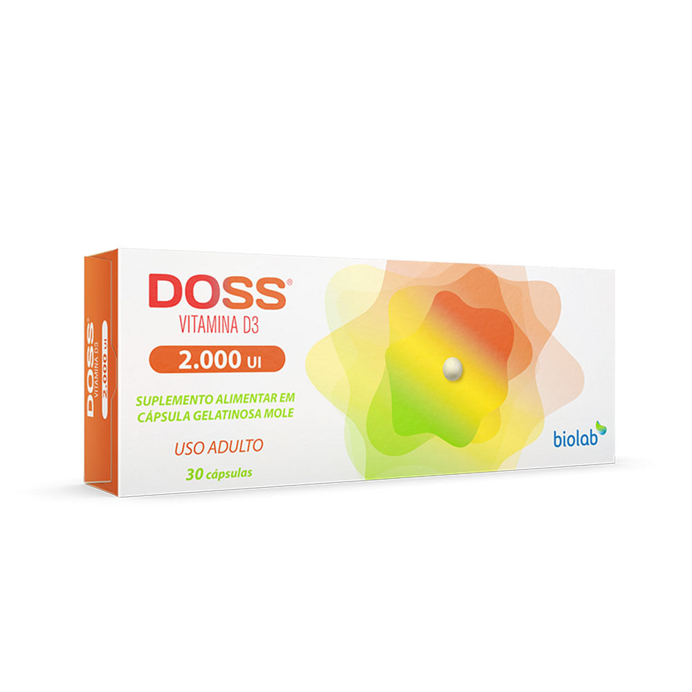 Encontraproduto.com.br - Vitamina D3 Doss 2.000UI Biolab 30 Cápsulas