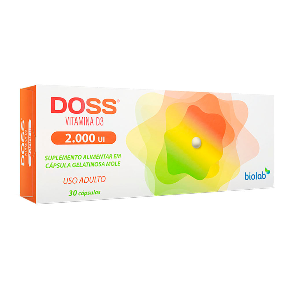 Encontraproduto.com.br - Vitamina D3 Doss 2.000UI Biolab 30 Cápsulas