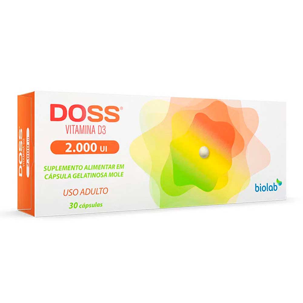Encontraproduto.com.br - Vitamina D3 Doss 2.000UI Biolab 30 Cápsulas