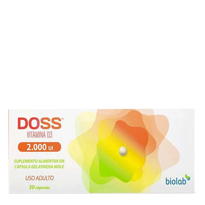 Encontraproduto.com.br - Vitamina D3 Doss 2.000UI Biolab 30 Cápsulas