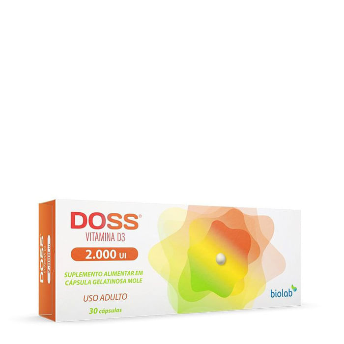 Encontraproduto.com.br - Vitamina D3 Doss 2.000UI Biolab 30 Cápsulas