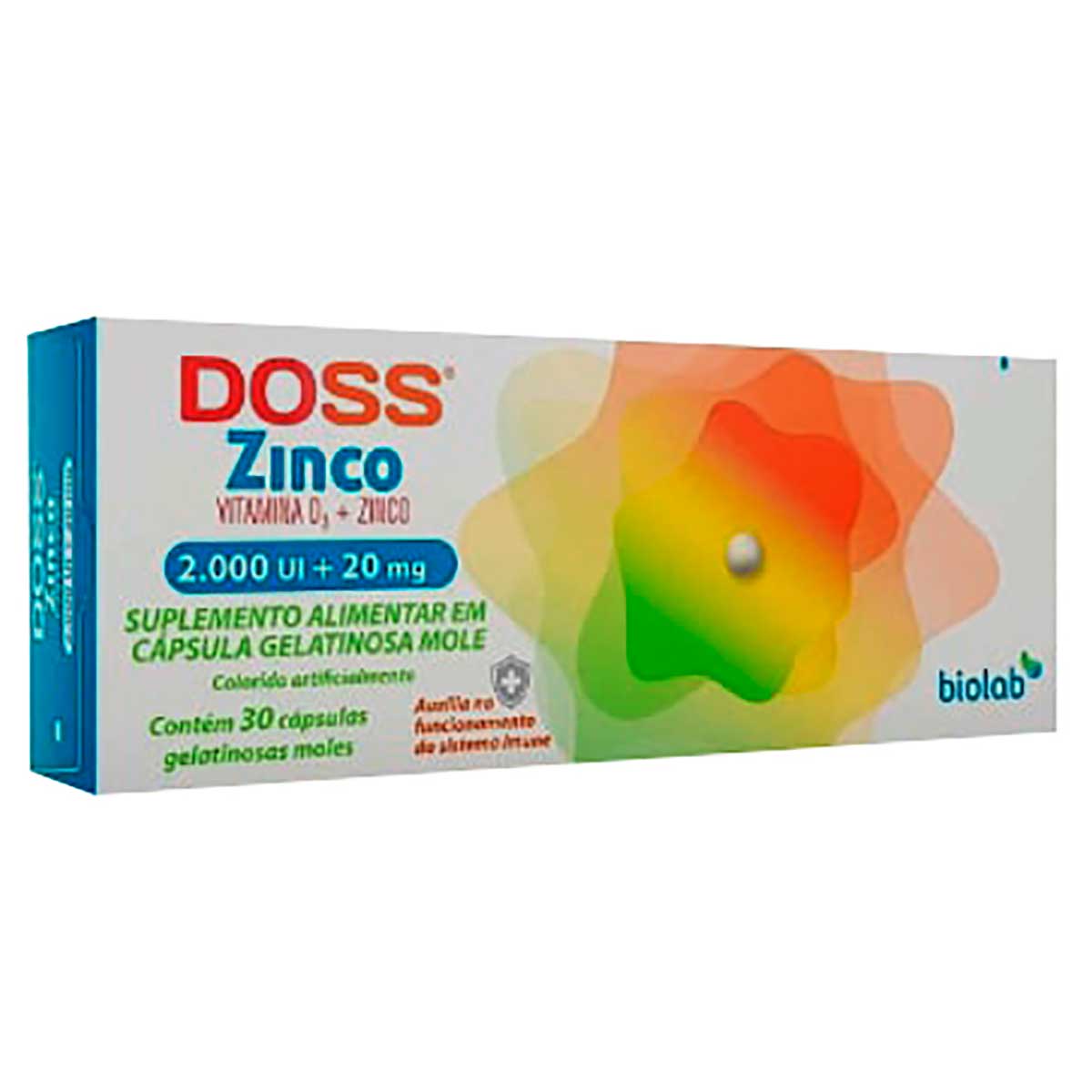 Encontraproduto.com.br - Doss Zinco Biolab 2000Ui+ 20mg com 30 cápsulas