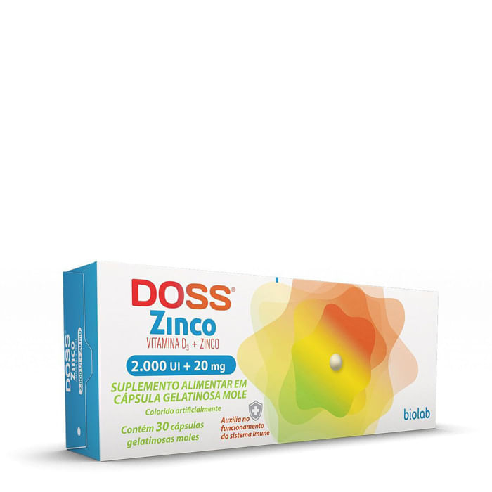 Encontraproduto.com.br - Doss Zinco Biolab 2000Ui+ 20mg com 30 cápsulas