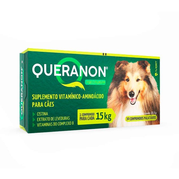 Encontraproduto.com.br - Suplemento Vitamínico Queranon para Cães 30 com Comprimidos
