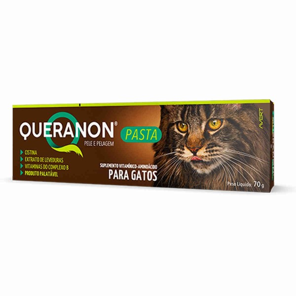 Encontraproduto.com.br - Suplemento Queranon Pele e Pelagem em Pasta para Gatos 70g