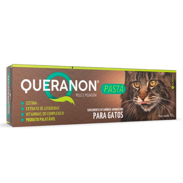 Encontraproduto.com.br - Suplemento Queranon Pele e Pelagem em Pasta para Gatos 70g