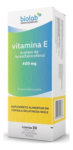 Vitamina E Biolab 400mg com 30 cápsulas