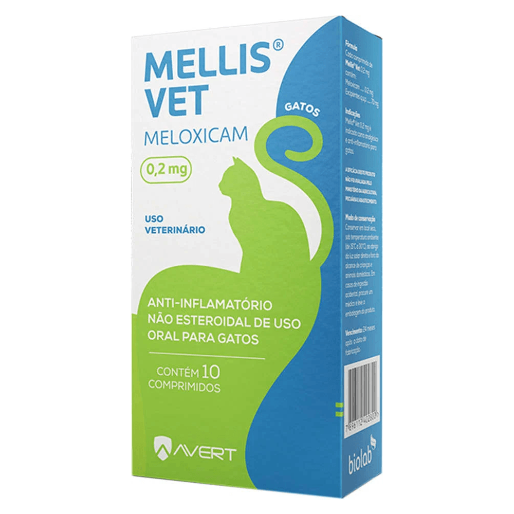 Encontraproduto.com.br - Anti-Inflamatório Mellis Para Gatos Vet Avert 0,2mg (MP)