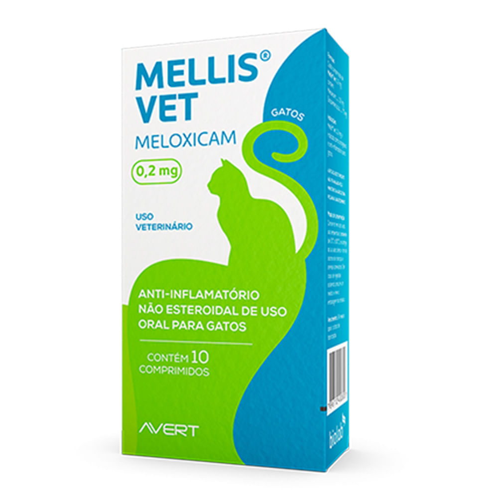 Encontraproduto.com.br - Anti-Inflamatório Mellis Para Gatos Vet Avert 0,2mg (MP)