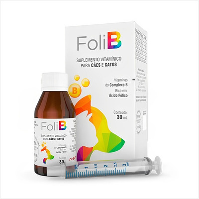 Encontraproduto.com.br - Suplemento Avert Foli B para Cães e Gatos 30 ml