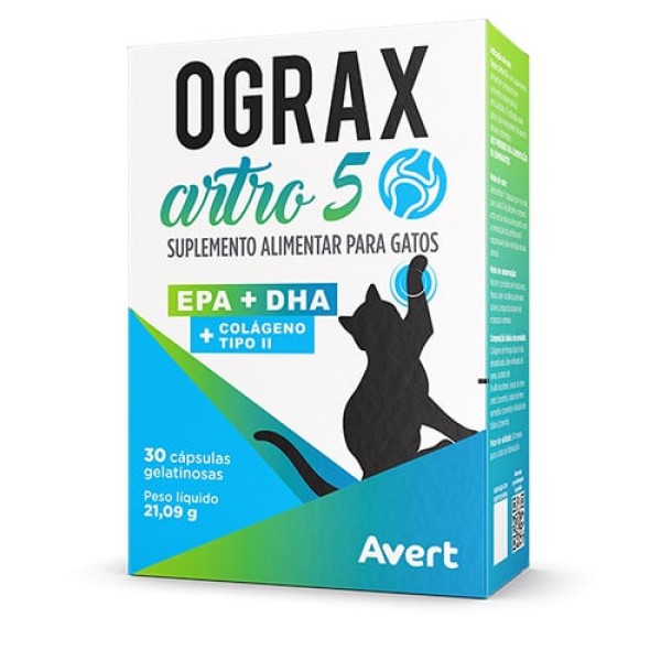 Encontraproduto.com.br - Suplemento Alimentar Ograx Artro 5 Avert para Gatos (MP)