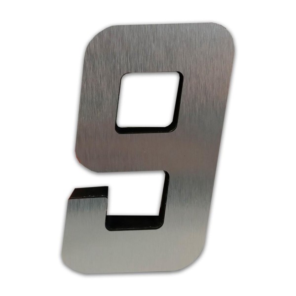 Encontraproduto.com.br - Número Aço Escovado Numeral ACM 3D 9 2070 185mm