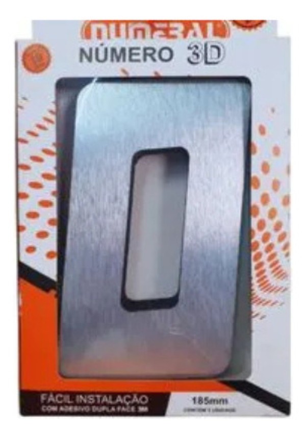 Número Aço Escovado Numeral ACM 3D 9 2070 185mm