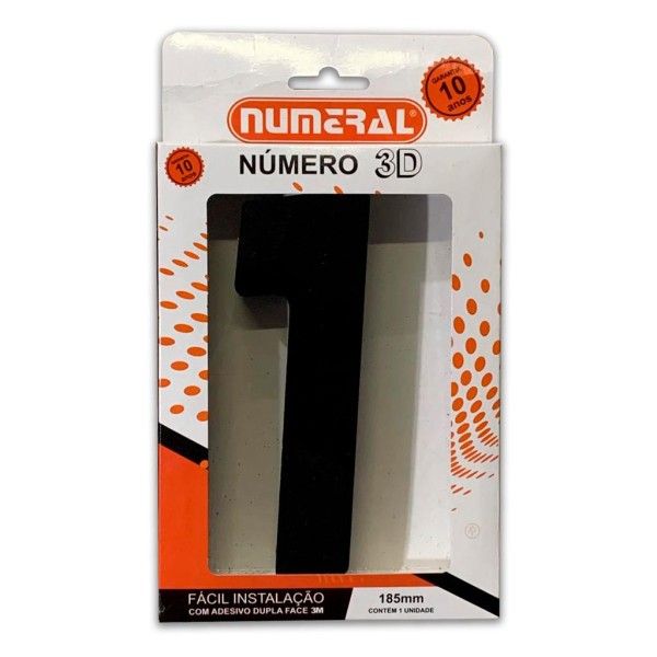 Encontraproduto.com.br - Numero Quadrado 1 3D Numeral