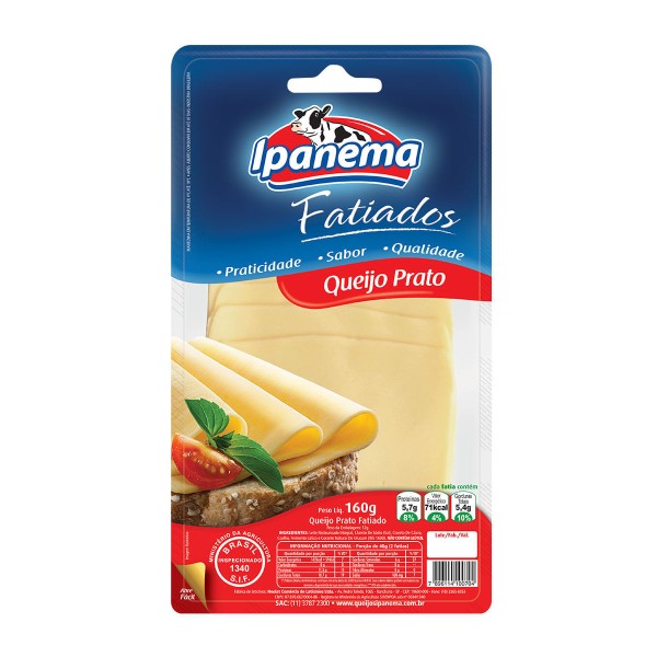 Encontraproduto.com.br - Queijo Prato Ipanema Fatiado Embalagem com 160g