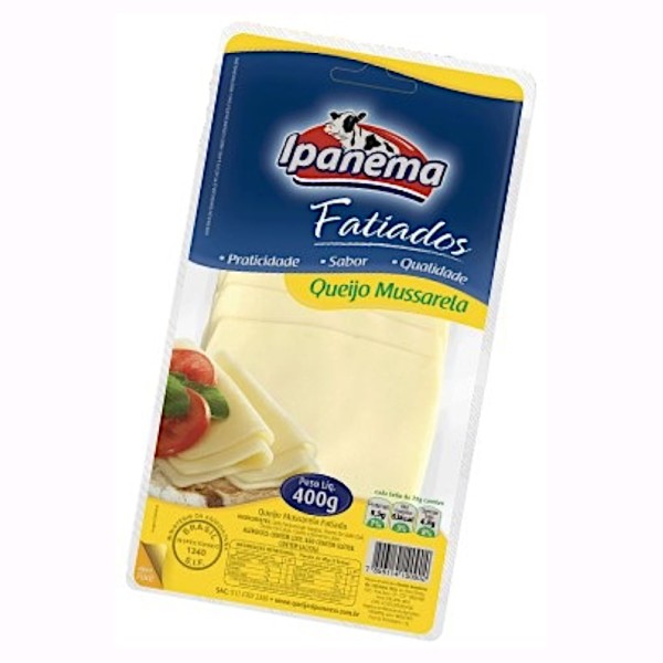 Encontraproduto.com.br - Queijo Mussarela Ipanema Fatiado Pacote com 400g