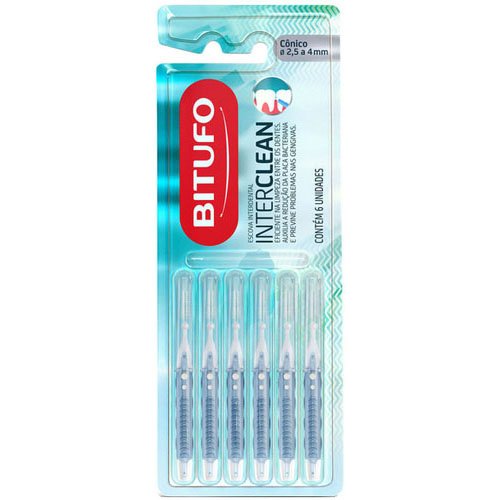 Encontraproduto.com.br - Escova Interdental Bitufo Interclean Cônica 6 Unidades