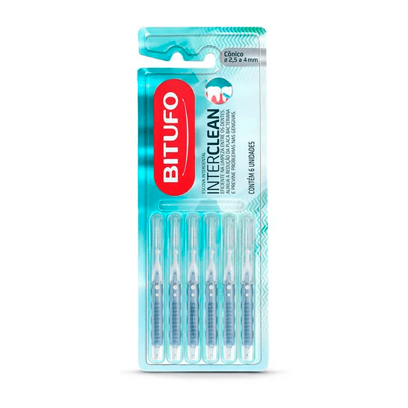 Encontraproduto.com.br - Escova Interdental Bitufo Interclean Cônica 6 Unidades